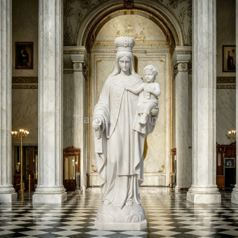 Marble Coronation of the Virgin and Child (Our Lady of Mount Carmel)