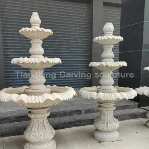 Granite three-story European-style stone sculpture fountain