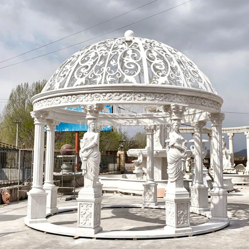 White marble European-style dome pavilion (iron art dome style)