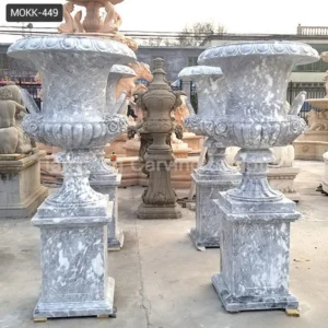 Gray marble European style rose ear stone carved bowl