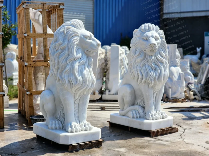 2647bc26-8760-4569-a1db-a62f7df79a0b.webp White marble European-style stone lion sculptures (pair)
