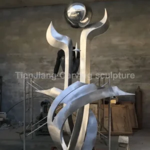Stainless Steel Abstract Torch Star Sculpture