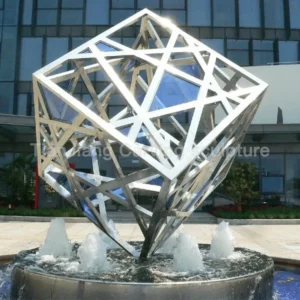Stainless Steel Hollow Rubik's Cube Sculpture