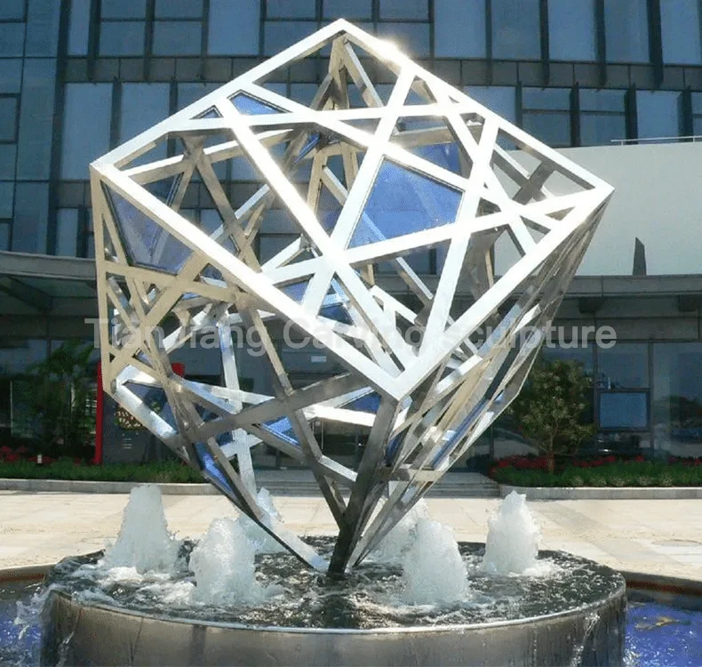 3d1dd18c-9ee0-47dc-b6c3-a44c162971cc.webp Stainless Steel Hollow Rubik's Cube Sculpture