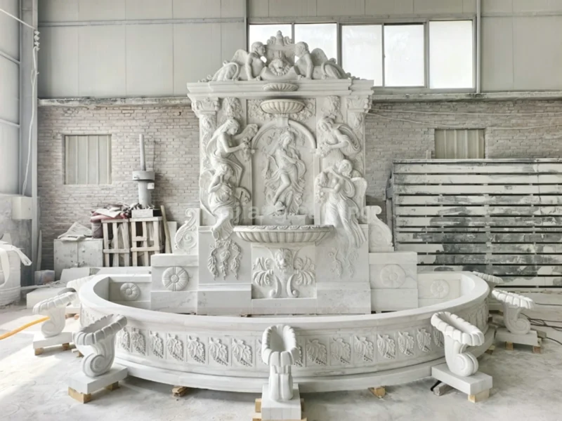 418015c3-cd9f-48c0-8de9-724f271d4bb4.webp White marble European-style angel figure relief large wall fountain