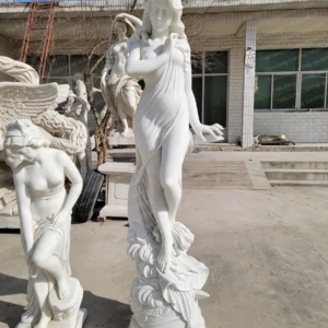White marble European-style Venus (god of love) themed sculpture