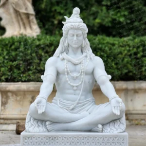 White marble Shiva statue sculpture