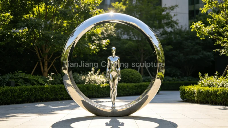 4f89246d-177b-4755-825f-dc5121dc947c.webp Stainless steel mirror ring human sculpture