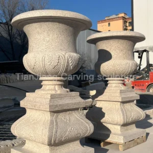 Granite European style stone carving flower bowl