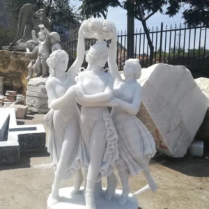 White marble European style three beauties/three sisters sculpture