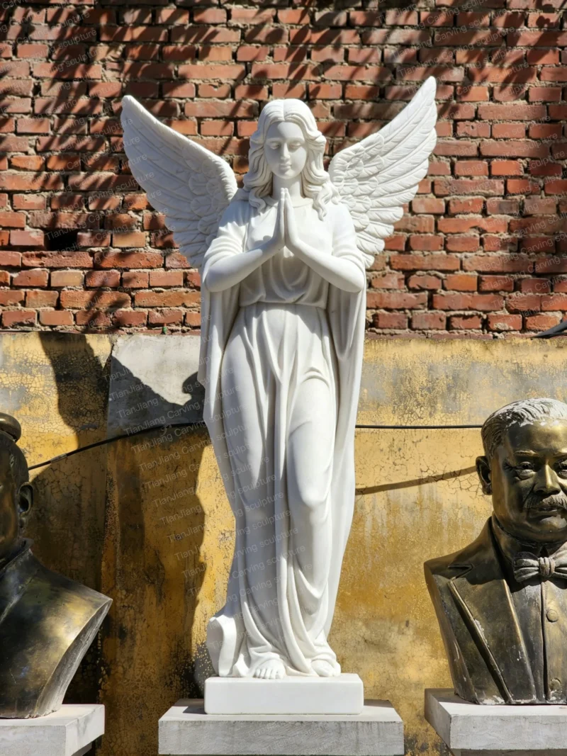 8968a090-5c84-4bac-924d-b91944bffbd2.webp White marble praying angel sculpture