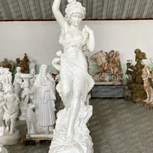 White marble European-style Flower Goddess (Flora) themed sculpture