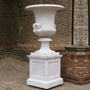 White marble European style animal head and ear stone carved bowl
