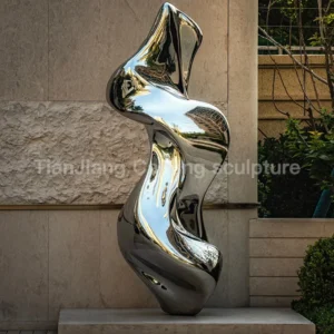 Stainless steel mirror abstract human body curve sculpture