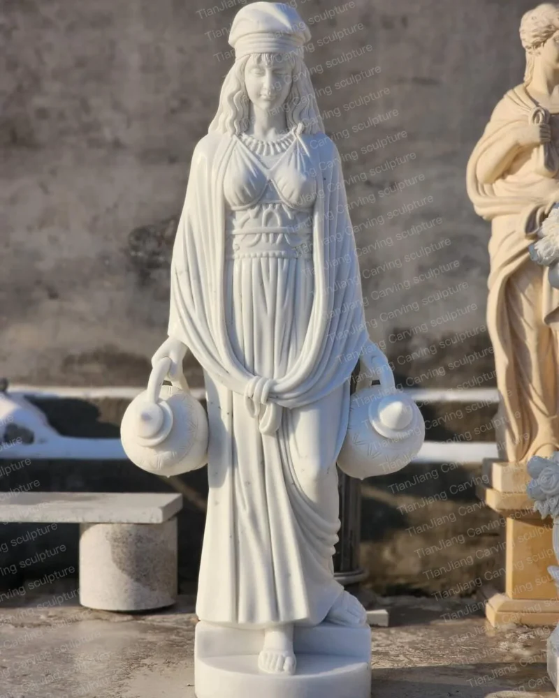 b4fefbf5-901f-496e-8281-9583889683dc.webp White marble European-style sculpture of a girl carrying water