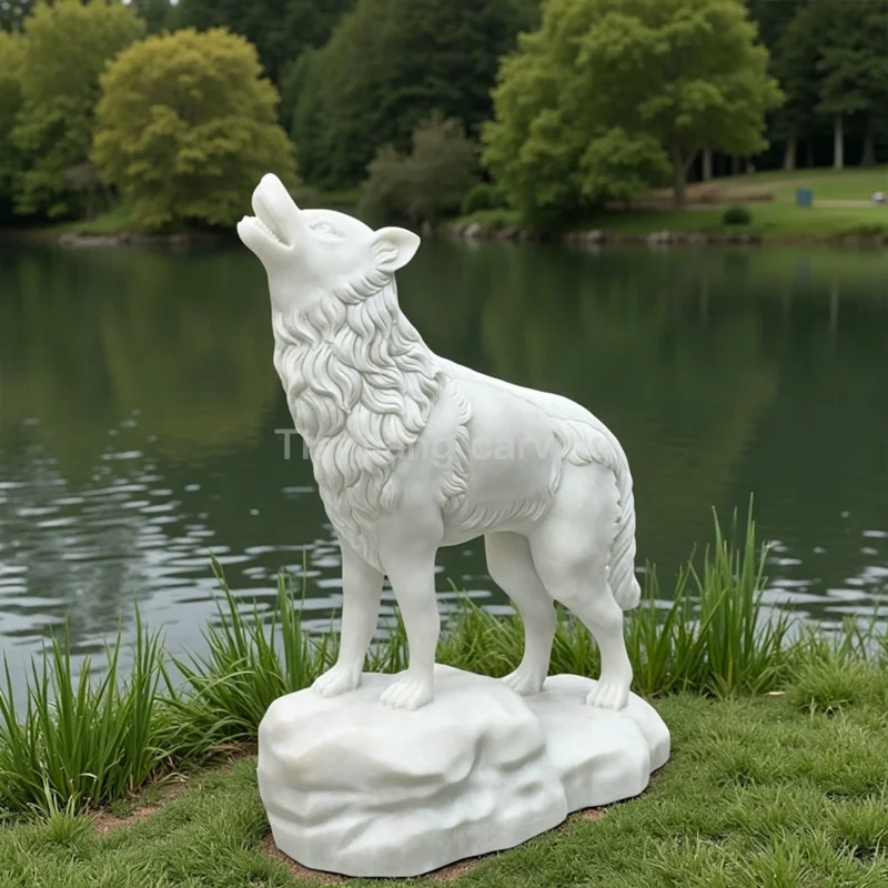 ba4213a9-205d-40af-8ac3-9bcd38b56086.webp Marble wolf howling theme sculpture