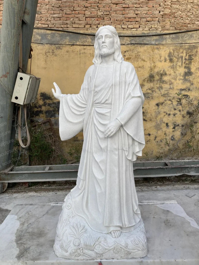 be474afc-2b23-4687-86f0-313c393ba3da.webp White marble Jesus blessing statue sculpture