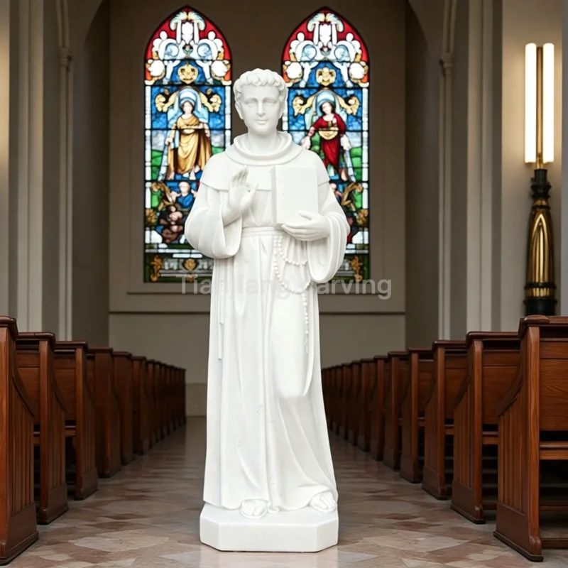 bef20094-8ac3-4889-a5b4-d4d91889b1c8.webp Marble statue of St. Francis (Franciscan monk)