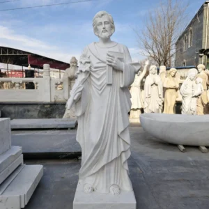 White marble Saint Joseph/Saint figure sculpture