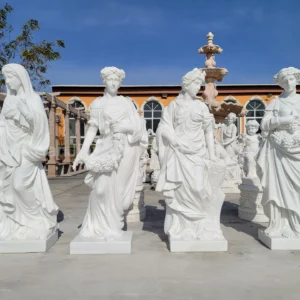 White marble goddess of the four seasons sculpture