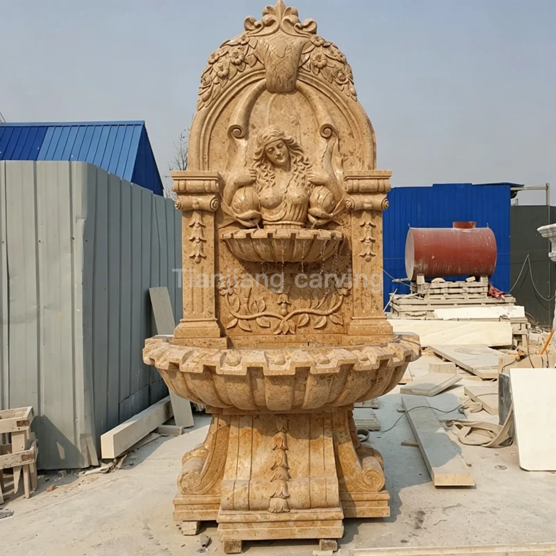 eb711428-6cb0-4840-a9a0-c73238f22deb.webp Beige travertine European style goddess relief wall fountain